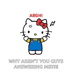 Hello Kitty pouting